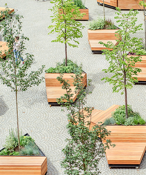 atelier starzak strebicki revives courtyard in poland with landscaped street furniture