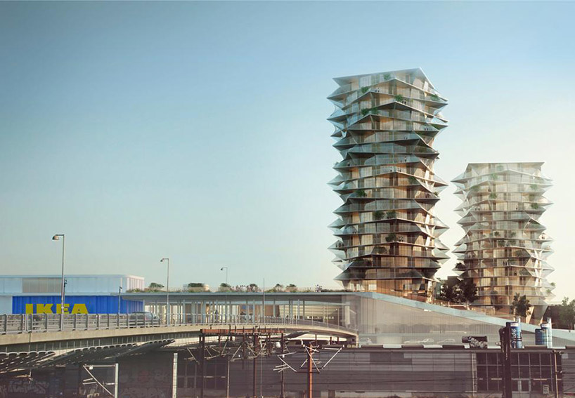 BIG's 'cactus towers' will neighbor a new IKEA in central copenhagen