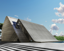 BMDesign's naturally ventilated house uses tesla solar cells to form a controllable skin