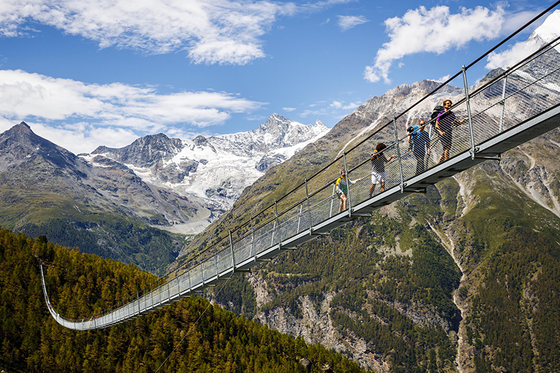 world's longest pedestrian suspension bridge opens in switzerland