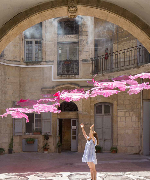 installations at 'festival des architectures vives' occupy courtyards across montpellier