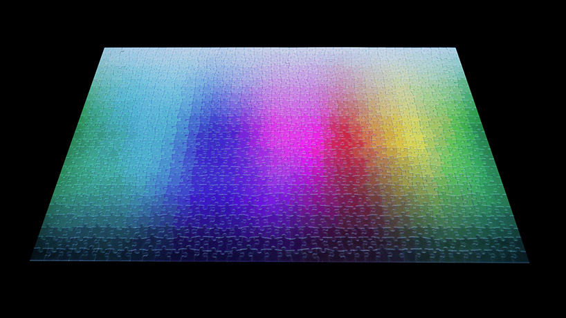 this giant color gradient puzzle has 1,000 individual tiles