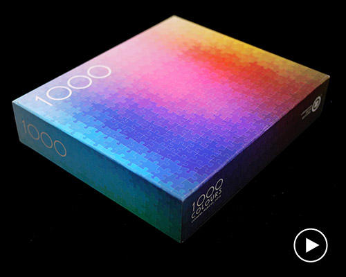 this giant color gradient puzzle has 1,000 individual tiles