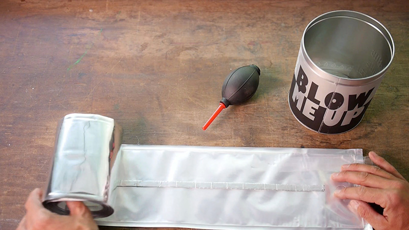 ingo maurer inflatable lamp blow me up video