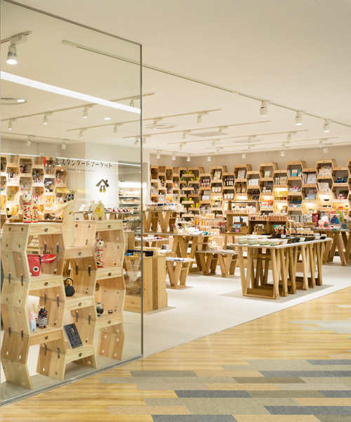 the 'tohoku standard' shop in japan experiments with wooden display units