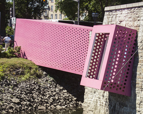 les malcommodes creates all-pink passageway as an intruder in the old part of quebec city