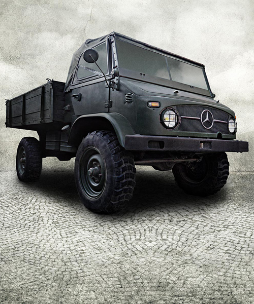 mecedes-benz unimog S 404.111 4x4 is an olive multi purpose vehicle