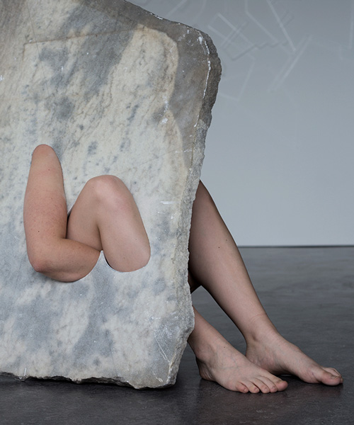 marble meets body: milena naef's stone cutouts reveal fragmented flesh