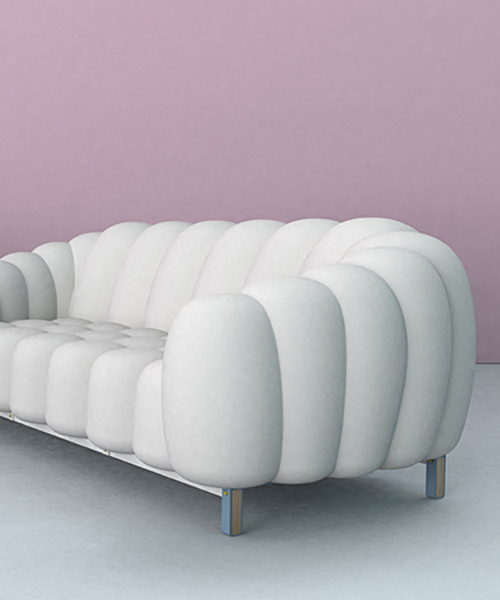 raz omer introduces the modular + inflatable 'naja' sofa for nomadic lifestyles
