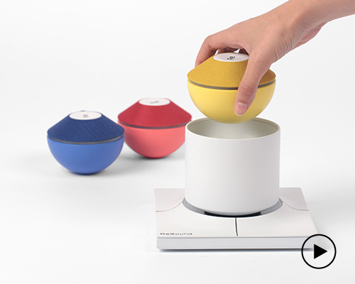 ofek's 'ReSound' speaker + recording device blends music production with interaction design