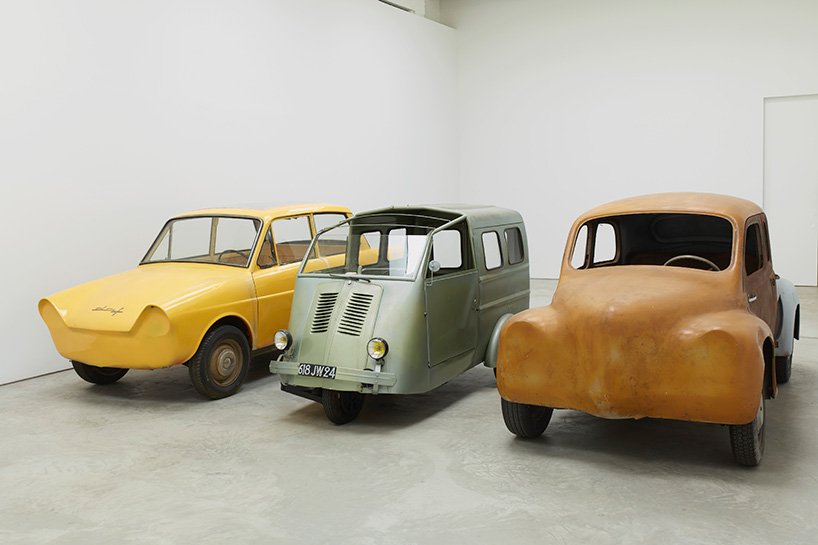 robert grosvenor parks three functionless cars inside karma gallery