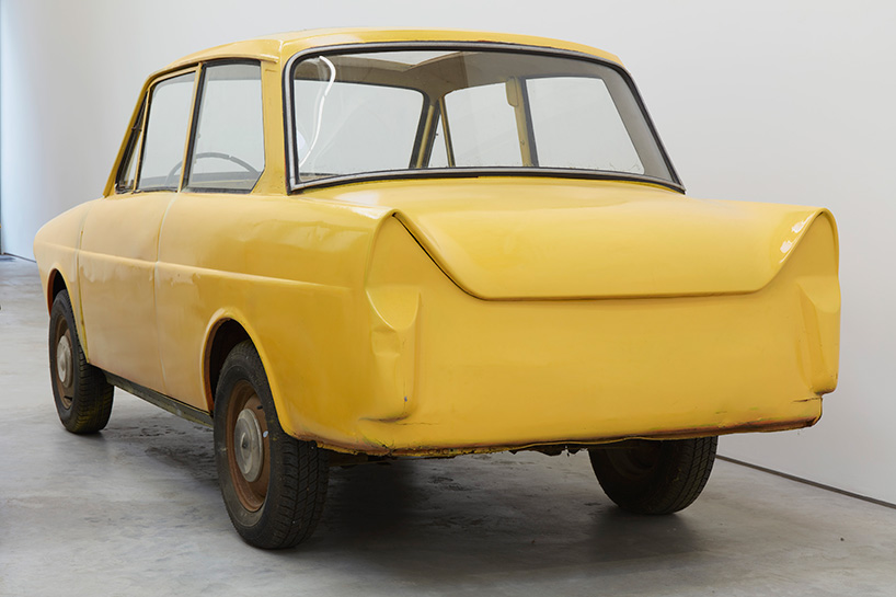 robert grosvenor parks three functionless cars inside new york's karma gallery