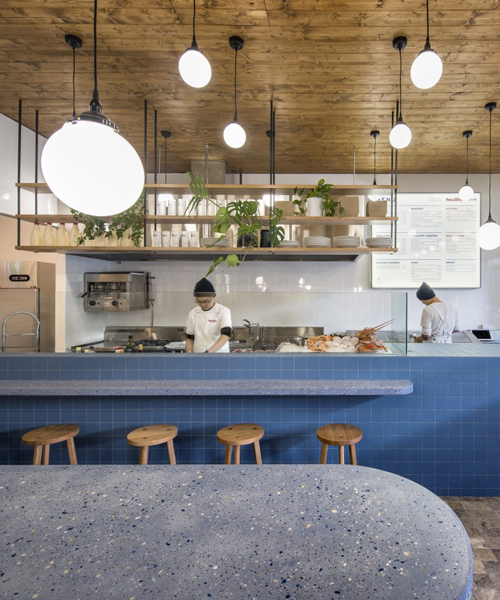 sans arc studio designs an off-beat fish and chip bar with a japanese twist
