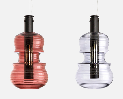 sergi ventura's latest pendant light collection features violins, flowers and birds all plated in 24k gold