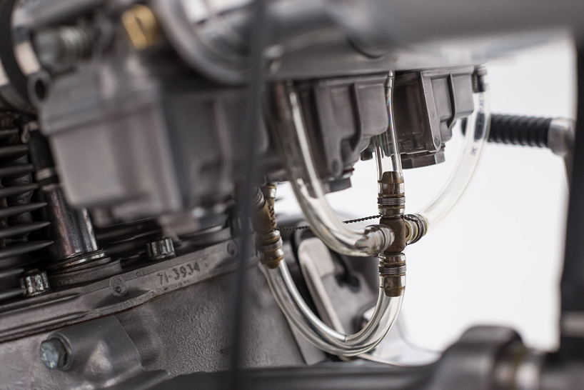 the triumph rafale custom motorcycle by storik is a bare metal café racer