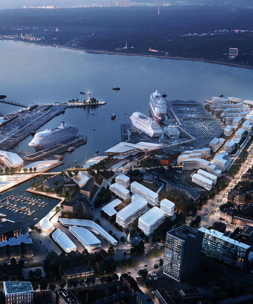 zaha hadid architects to transform tallinn's old city harbour with 'streamcity' proposal