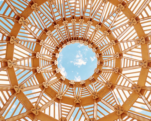 vlad kissel's teardrop-shaped pavilion in moscow recalls the region's traditional architecture