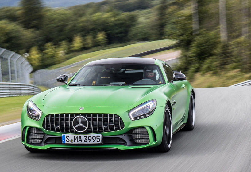 designboom tests mercedes-AMG GT family on race track in germany