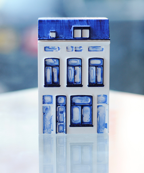 local makers hand-paint customized, miniature 3D printed delft houses