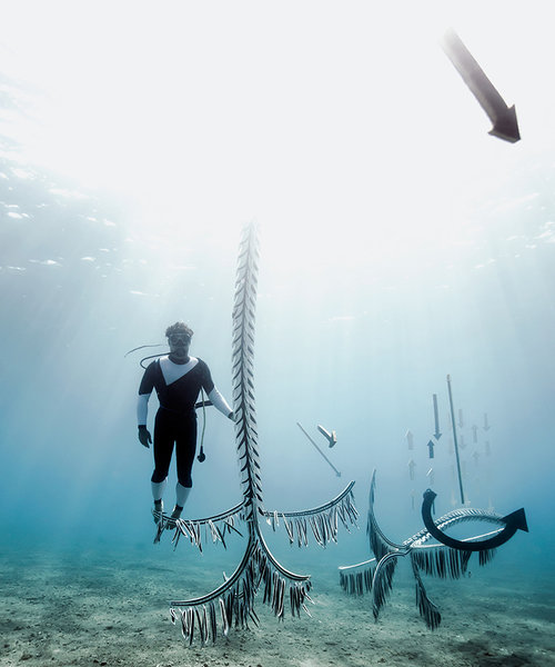 hortense le calvez + mathieu goussin showcase underwater art installation below the aegean sea