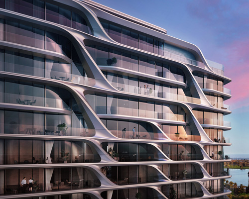 zaha hadid architects integrates curvilinear façade into melbourne's city landscape
