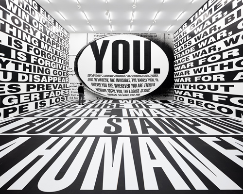 barbara kruger wraps immersive, room-sized texts across sprüth magers gallery