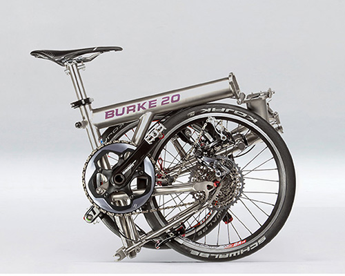 burke 20 is a titanium folding bike that fits into your suitcase within seconds