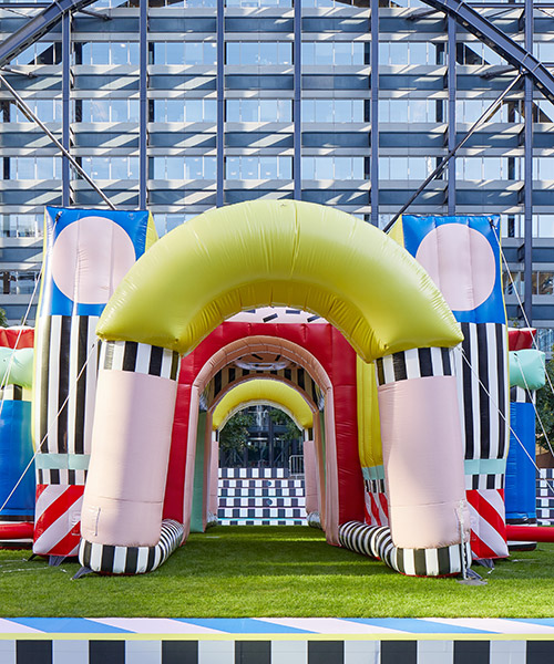 camille walala inflates bouncy and patterned villa walala at the london design festival