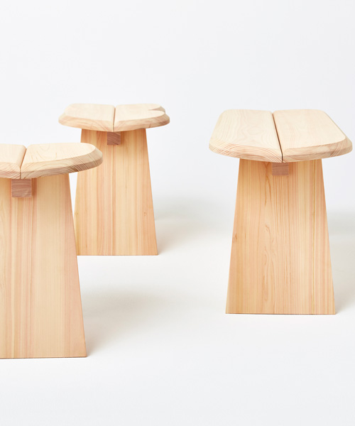 jasper morrison + wataru kumano craft 'stool' for more trees at maison & objet's 'en tea' café
