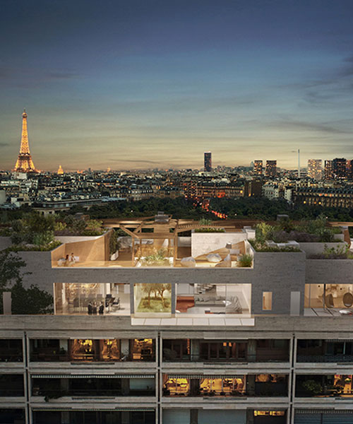 parisian penthouse with eyes over city designed by matteo cainer architects