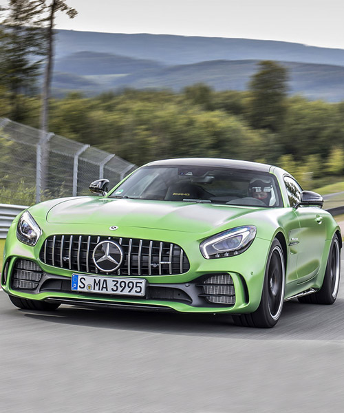 designboom tests mercedes-AMG GT family on race track in germany
