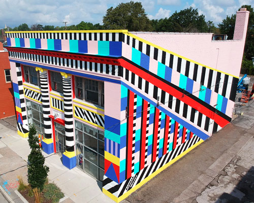 camille walala transforms historic cleveland bank into colorful street-side statement