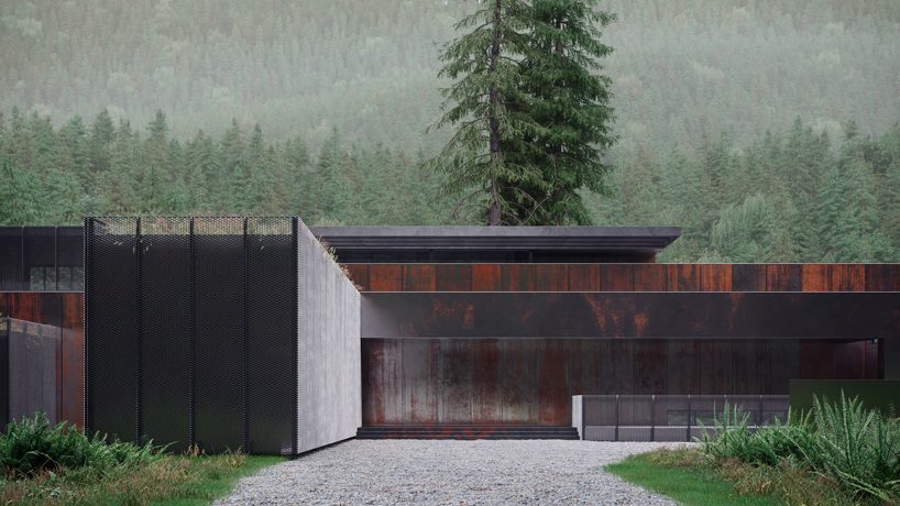 MAKHNO studio embeds corten steel house deep within ukranian forest