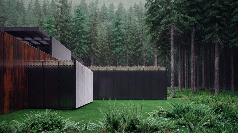 MAKHNO studio embeds corten steel house deep within ukranian forest