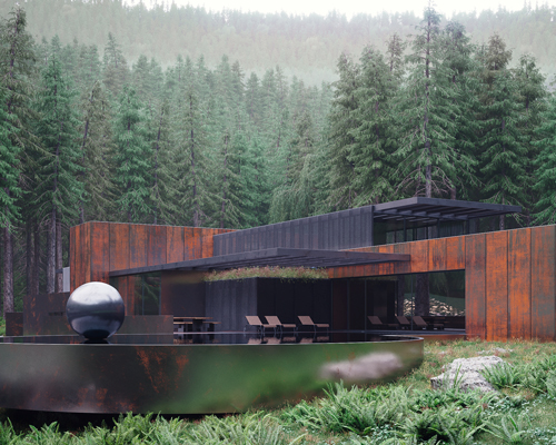 MAKHNO studio embeds corten steel house deep within ukranian forest