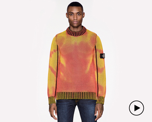 stone island's thermo-sensitive ice knitwear collection changes color in cold weather