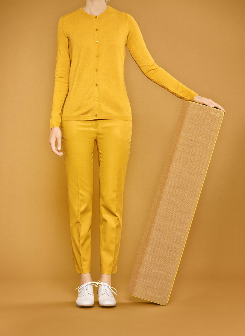 vifa's stockholm loudspeaker is wrapped in kvadrat designer textiles