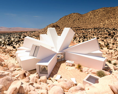 whitaker studio’s joshua tree residence conglomerates a cluster of shipping containers