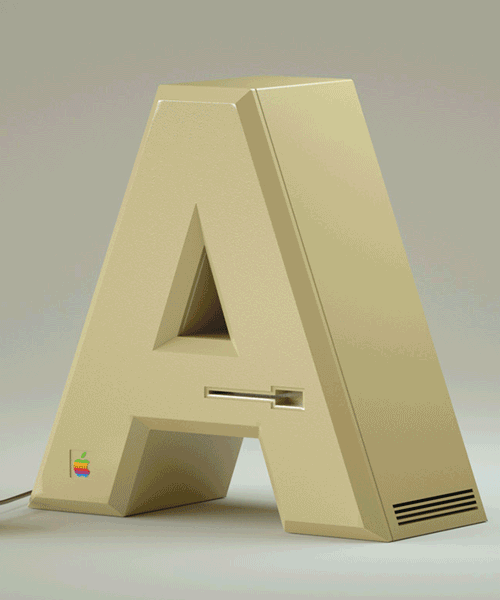 this electronic alphabet synthesizes technology and typography into a 'trademark' typeface