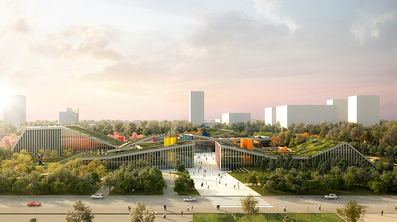 MVRDV plans landscape of buildings topped with green roofs for zhangjiang future park