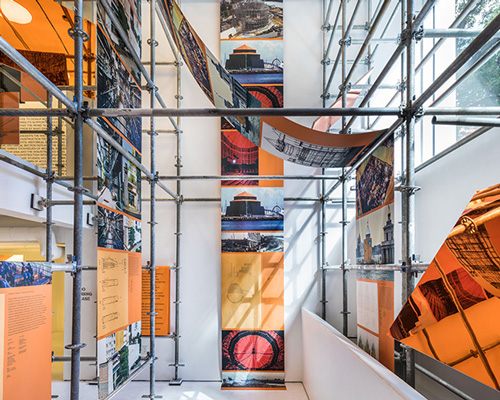 OMA explores the potential of scaffolding in new york exhibition