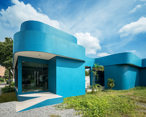 archimontage's archery club in bangkok comprises a series of non-permanent materials