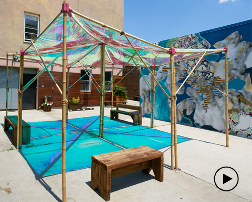 architensions reinterprets the tent typology with a public space activator in new york