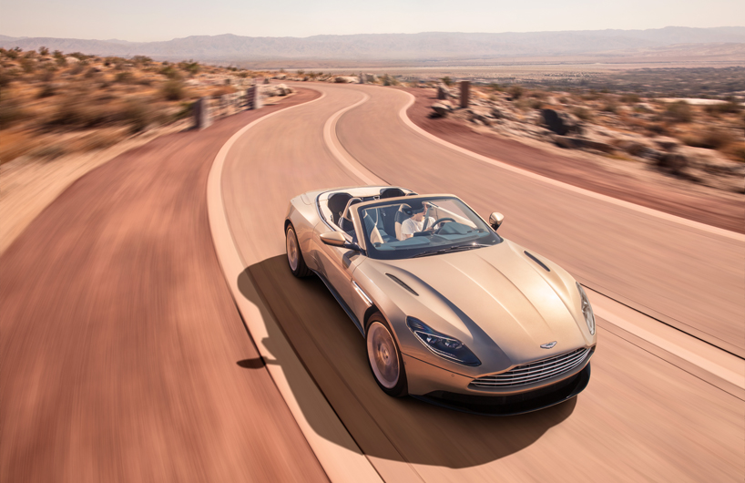 aston martin DB11 volante is a sleek, sculpted open-top supercar