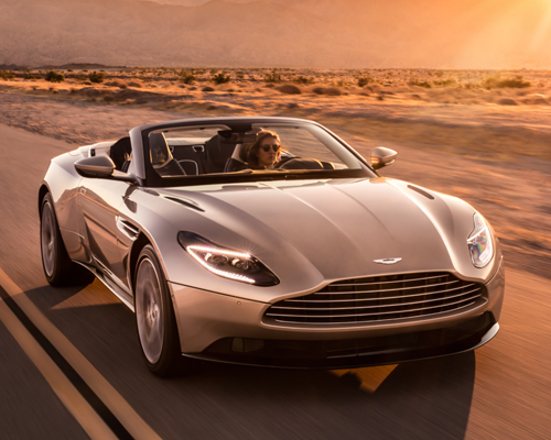 aston martin DB11 volante is a sleek, sculpted open-top supercar