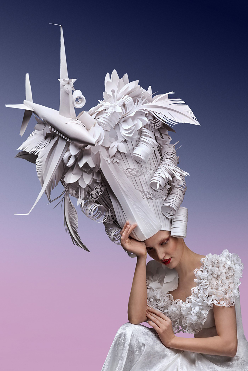 Russian paper artist asya kozina reinterprets baroque wigs 