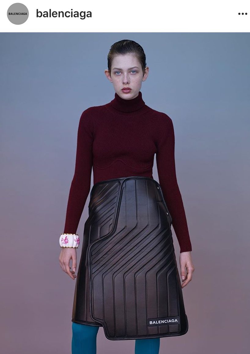 balenciaga is mocked by money-saving website for £1,700 car mat skirt