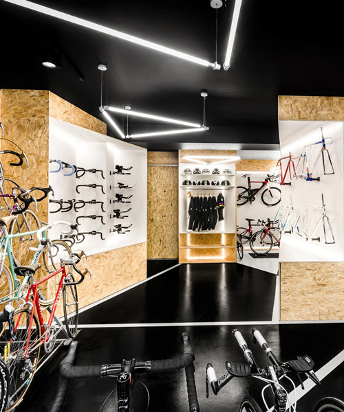 mode:lina designs multi-functional shop for VÈLO7 bicycle enthusiasts in poland