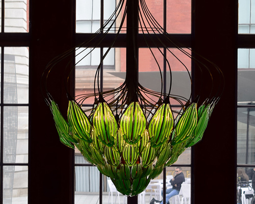 julian melchiorri crafts bionic chandelier equipped with living microalgae