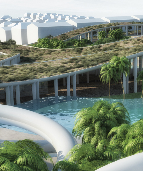 enota creates tree-filled, sunken atriums for the tetusa oasis resort in turkey